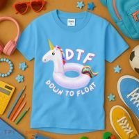Funny Dtf River Tubing Down To Float Summer Float Trip Kids T-Shirt thumb 3