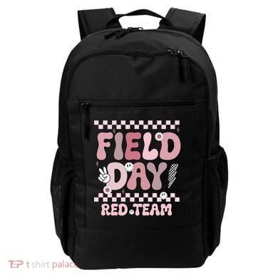 Field Day Red Team Groovy Smile Face Checkered Students Backpack
