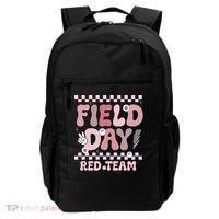 Field Day Red Team Groovy Smile Face Checkered Students Backpack thumb 0
