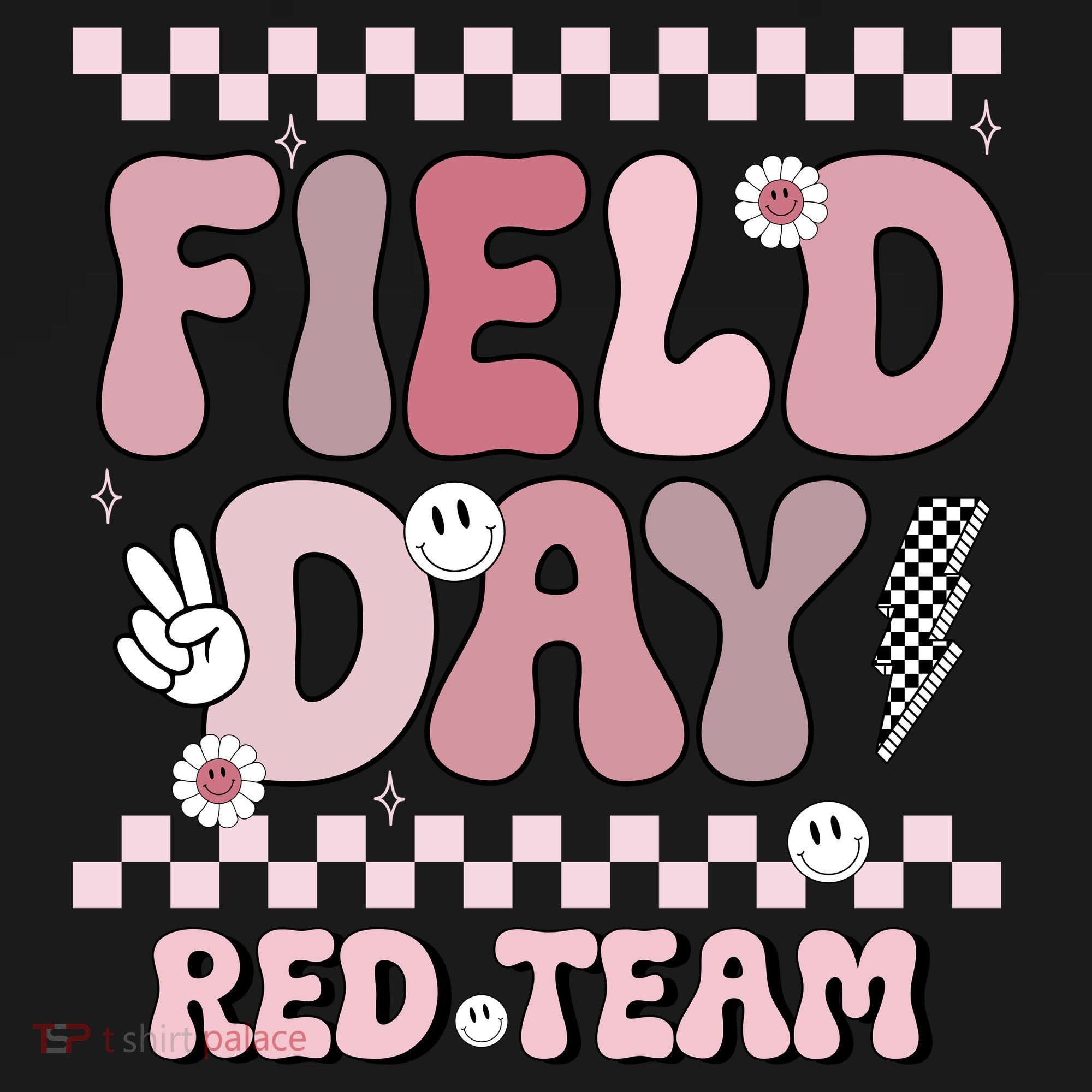 Field Day Red Team Groovy Smile Face Checkered Students Backpack