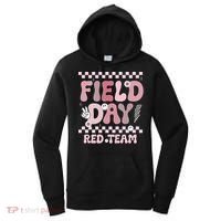 Field Day Red Team Groovy Smile Face Checkered Students Women's Hoodie thumb 0