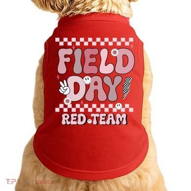 Field Day Red Team Groovy Smile Face Checkered Students Doggie Tank