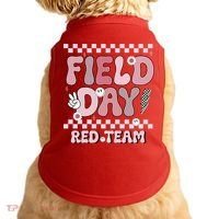 Field Day Red Team Groovy Smile Face Checkered Students Doggie Tank thumb 0