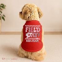 Field Day Red Team Groovy Smile Face Checkered Students Doggie Tank thumb 2