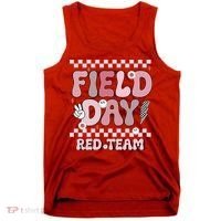 Field Day Red Team Groovy Smile Face Checkered Students Tank Top thumb 0