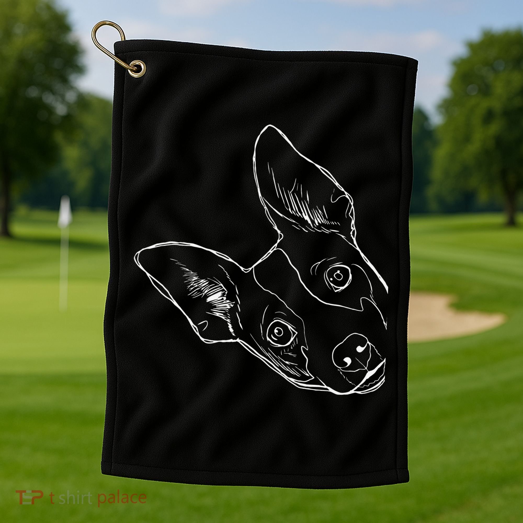 Funny Dog Rat Terrier Golf Towel