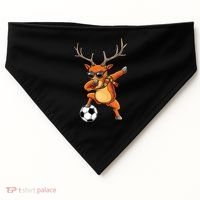 Funny Dabbing Reindeer Dab Christmas Soccer X Mas Funny Gift USA-Made Doggie Bandana thumb 0