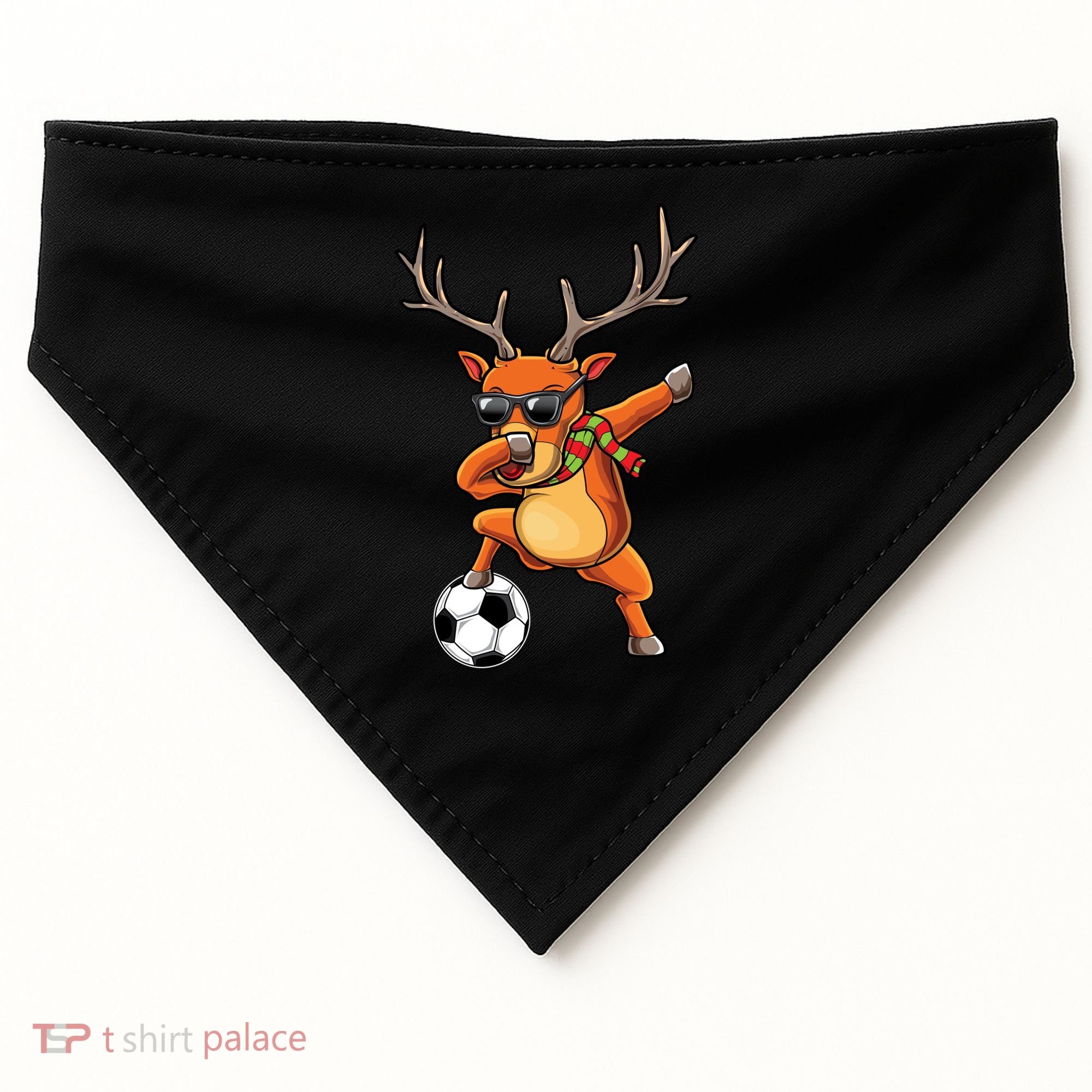 Funny Dabbing Reindeer Dab Christmas Soccer X Mas Funny Gift USA-Made Doggie Bandana