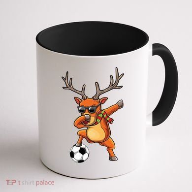Funny Dabbing Reindeer Dab Christmas Soccer X Mas Funny Gift Coffee Mug back