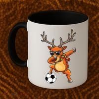 Funny Dabbing Reindeer Dab Christmas Soccer X Mas Funny Gift Coffee Mug thumb 2