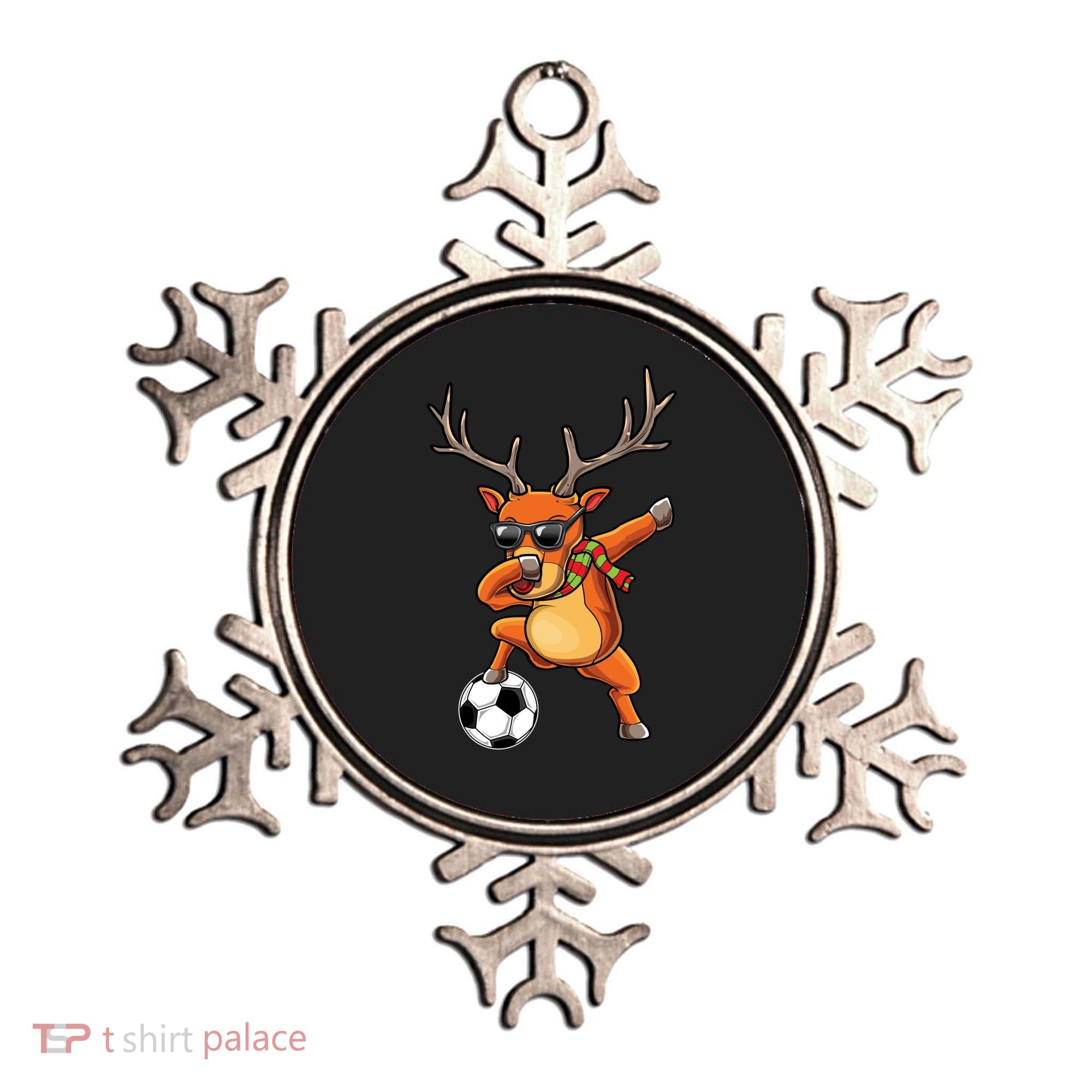 Funny Dabbing Reindeer Dab Christmas Soccer X Mas Funny Gift Ornament
