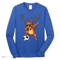 Funny Dabbing Reindeer Dab Christmas Soccer X Mas Funny Gift Long Sleeve Shirt thumb 0