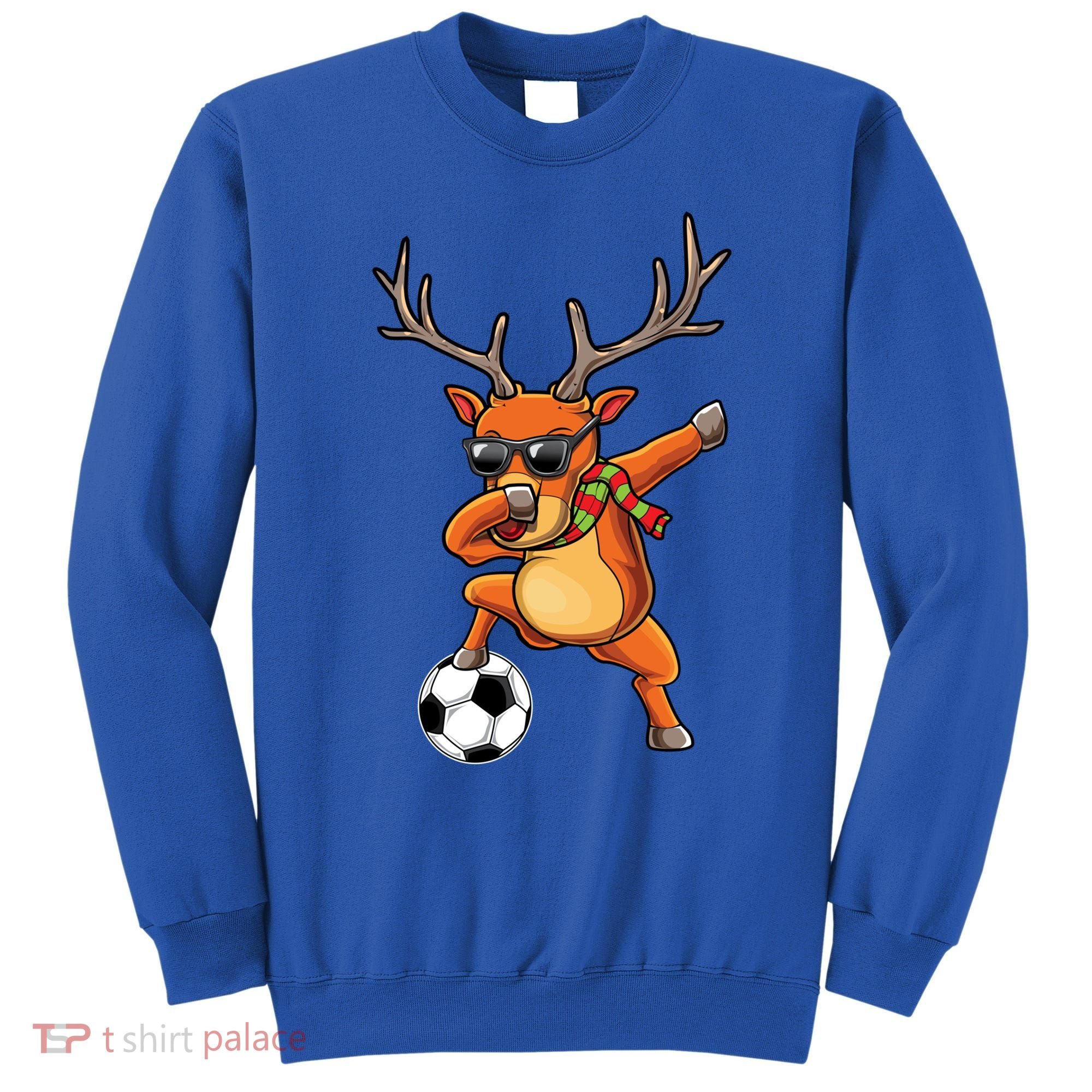 Funny Dabbing Reindeer Dab Christmas Soccer X Mas Funny Gift Sweatshirt
