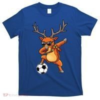 Funny Dabbing Reindeer Dab Christmas Soccer X Mas Funny Gift T-Shirt thumb 0