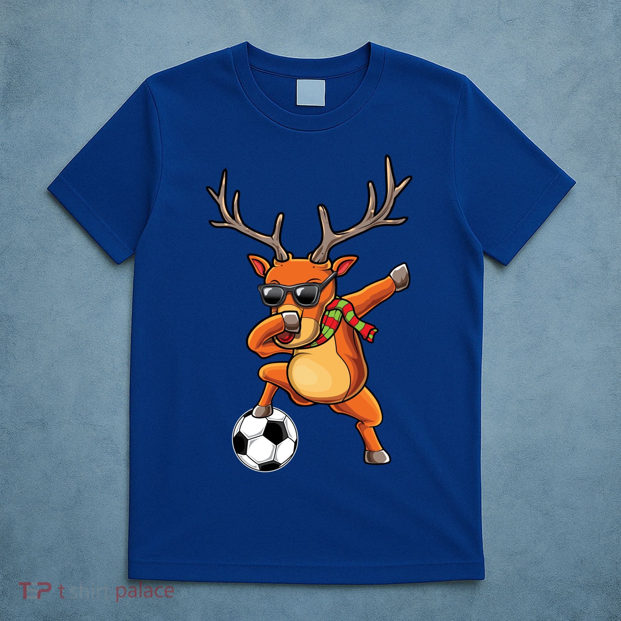 Funny Dabbing Reindeer Dab Christmas Soccer X Mas Funny Gift T-Shirt