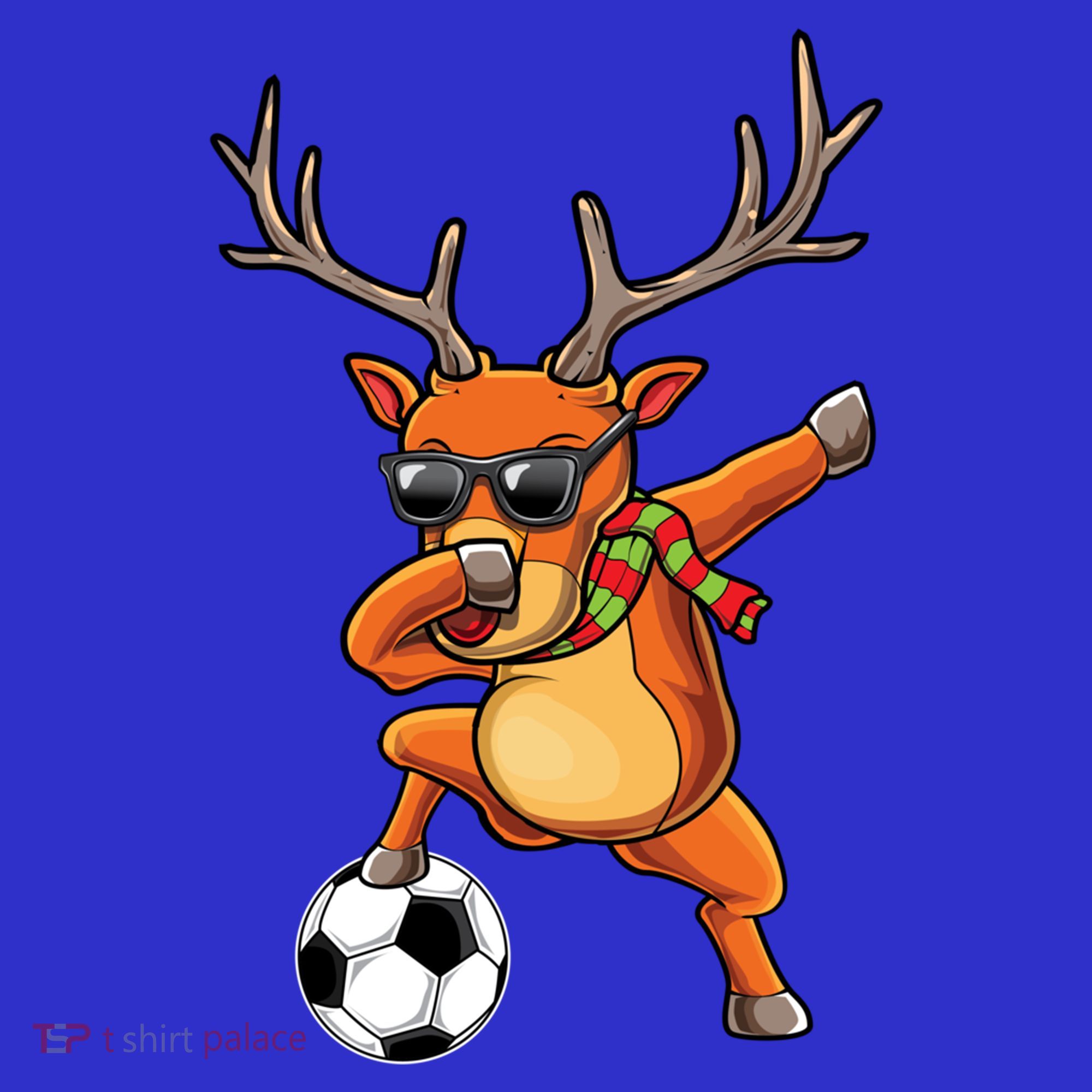 Funny Dabbing Reindeer Dab Christmas Soccer X Mas Funny Gift T-Shirt