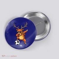 Funny Dabbing Reindeer Dab Christmas Soccer X Mas Funny Gift Button thumb 0