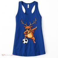 Funny Dabbing Reindeer Dab Christmas Soccer X Mas Funny Gift Women's Tank Top thumb 0
