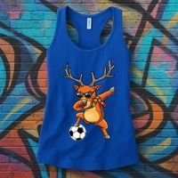Funny Dabbing Reindeer Dab Christmas Soccer X Mas Funny Gift Women's Tank Top thumb 3