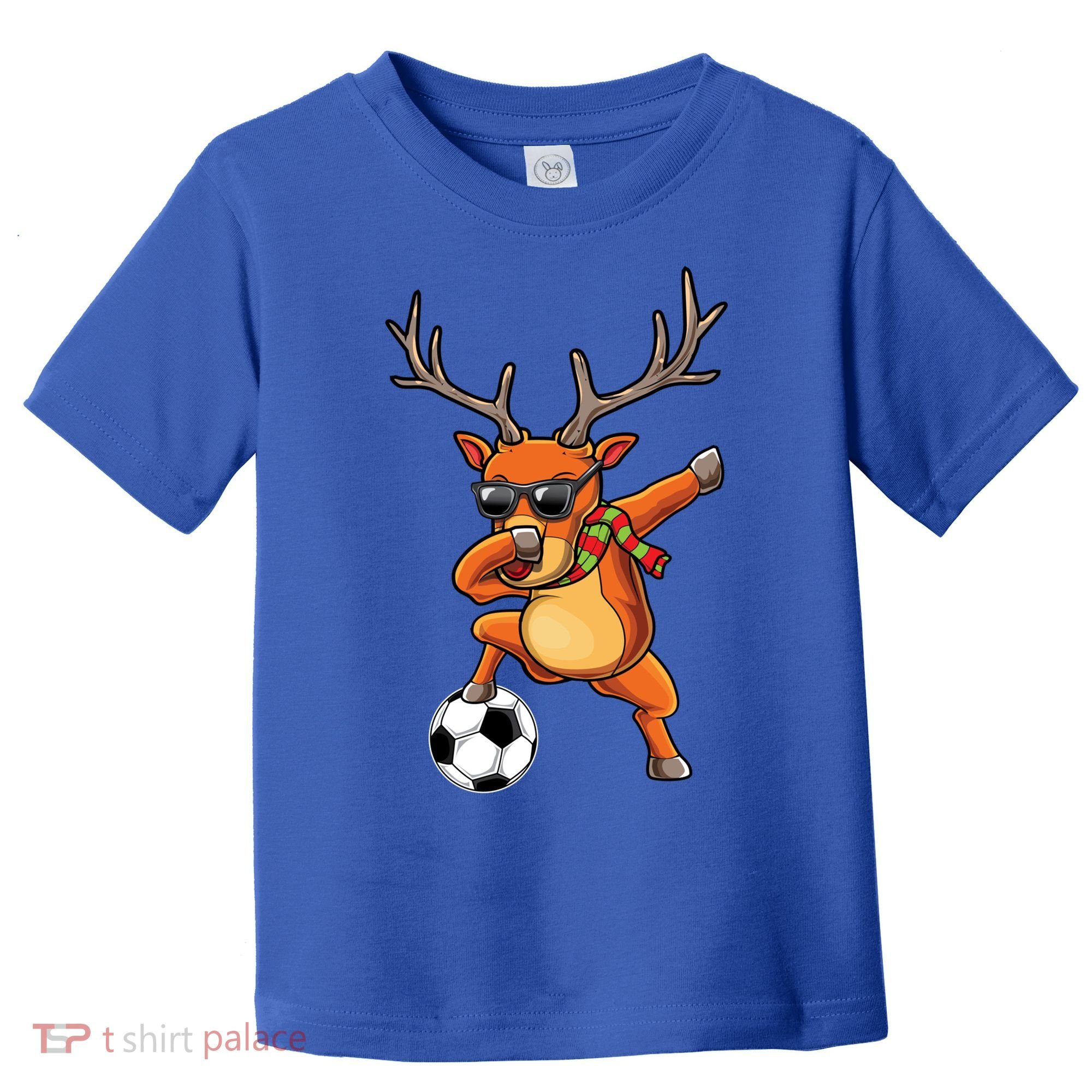 Funny Dabbing Reindeer Dab Christmas Soccer X Mas Funny Gift Toddler T-Shirt