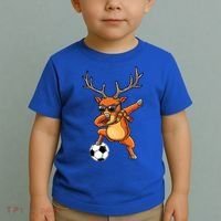 Funny Dabbing Reindeer Dab Christmas Soccer X Mas Funny Gift Toddler T-Shirt thumb 2