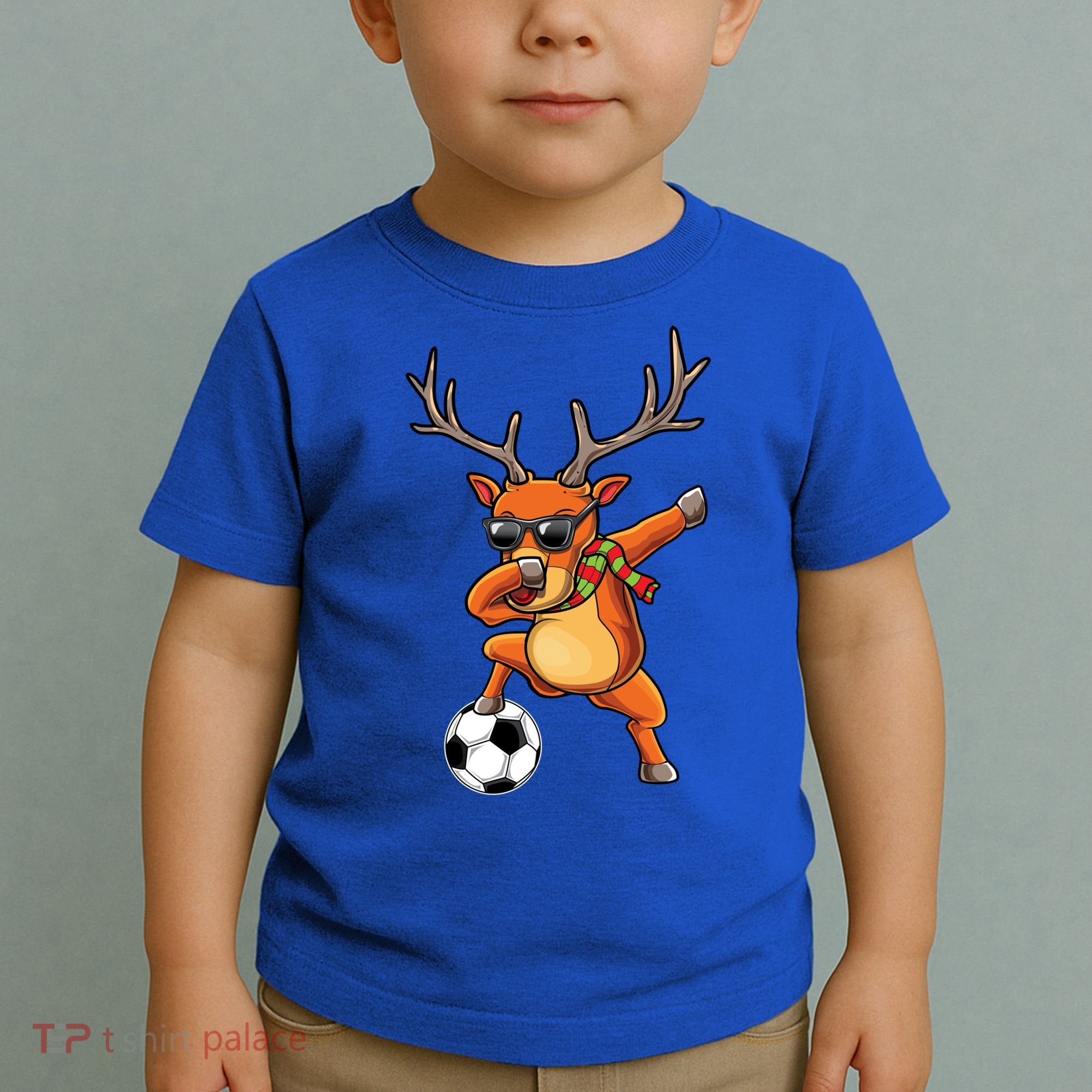 Funny Dabbing Reindeer Dab Christmas Soccer X Mas Funny Gift Toddler T-Shirt