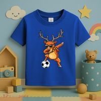 Funny Dabbing Reindeer Dab Christmas Soccer X Mas Funny Gift Toddler T-Shirt thumb 3