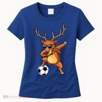 Funny Dabbing Reindeer Dab Christmas Soccer X Mas Funny Gift Women's T-Shirt thumb 0