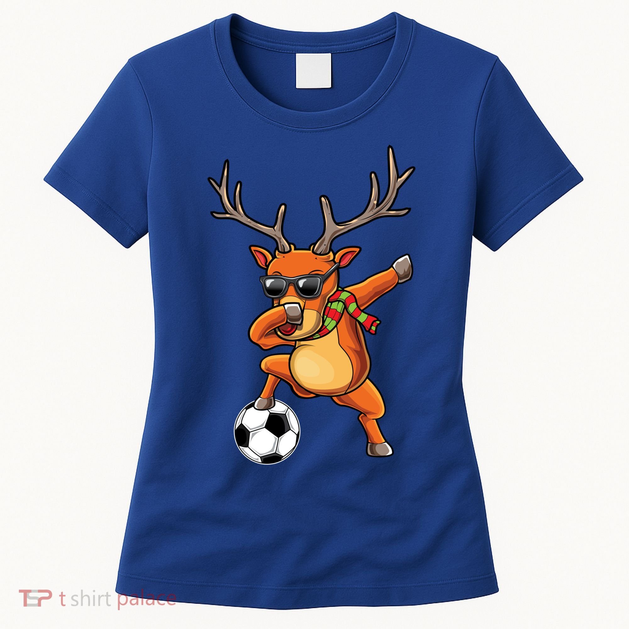 Funny Dabbing Reindeer Dab Christmas Soccer X Mas Funny Gift Women's T-Shirt