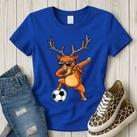 Funny Dabbing Reindeer Dab Christmas Soccer X Mas Funny Gift Women's T-Shirt thumb 3