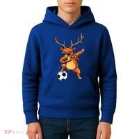 Funny Dabbing Reindeer Dab Christmas Soccer X Mas Funny Gift Kids Hoodie thumb 4