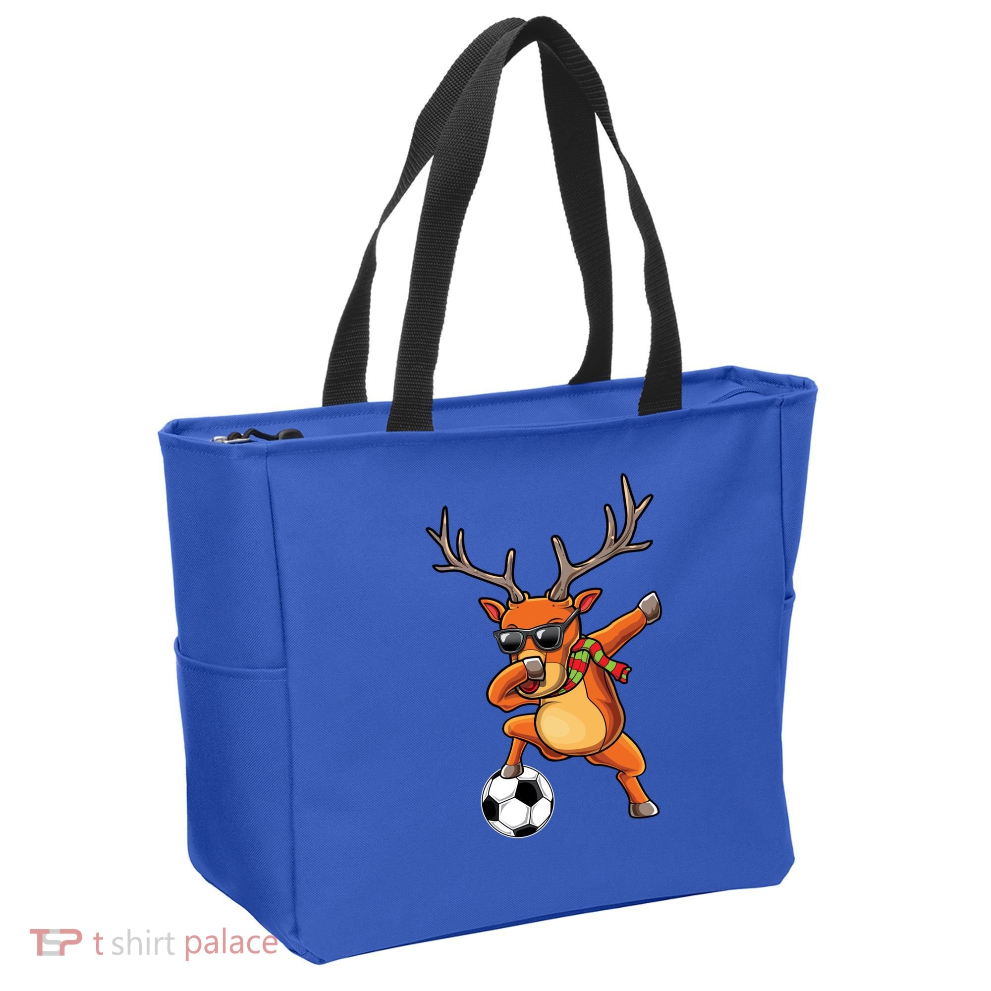 Funny Dabbing Reindeer Dab Christmas Soccer X Mas Funny Gift Tote Bag