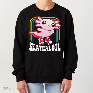 Funny Disco Roller Skate Axolotl Kawaii Salamander  Women's Sweatshirt