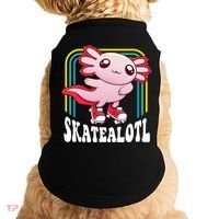 Funny Disco Roller Skate Axolotl Kawaii Salamander  Doggie Tank thumb 0