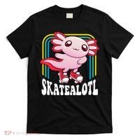 Funny Disco Roller Skate Axolotl Kawaii Salamander  T-Shirt thumb 0