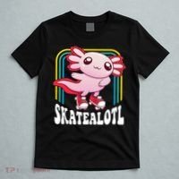 Funny Disco Roller Skate Axolotl Kawaii Salamander  T-Shirt thumb 5