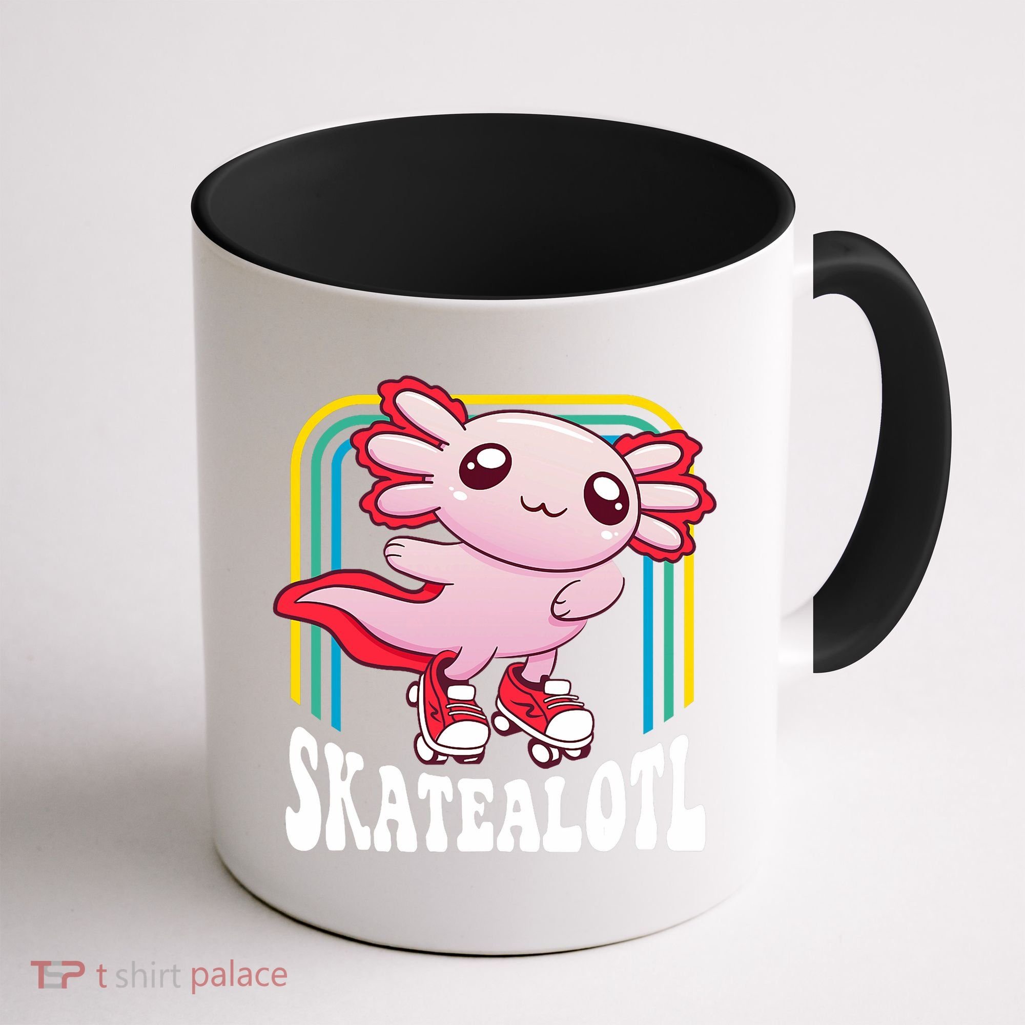 Funny Disco Roller Skate Axolotl Kawaii Salamander  Coffee Mug