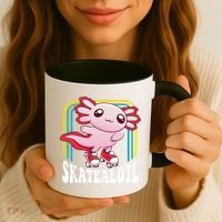 Funny Disco Roller Skate Axolotl Kawaii Salamander  Coffee Mug thumb 3