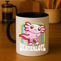 Funny Disco Roller Skate Axolotl Kawaii Salamander  Coffee Mug thumb 4