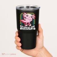 Funny Disco Roller Skate Axolotl Kawaii Salamander  Tumbler thumb 2
