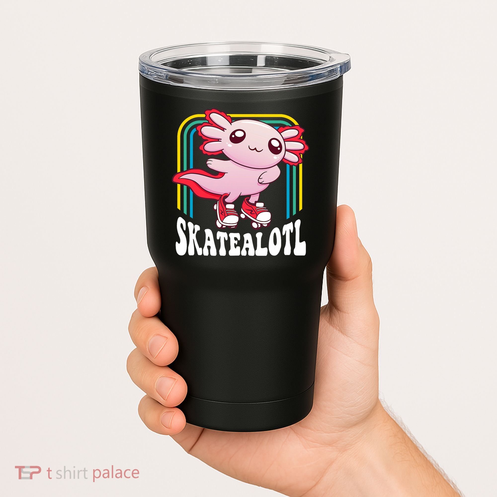 Funny Disco Roller Skate Axolotl Kawaii Salamander  Tumbler