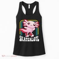 Funny Disco Roller Skate Axolotl Kawaii Salamander  Women's Tank Top thumb 0