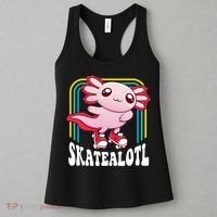 Funny Disco Roller Skate Axolotl Kawaii Salamander  Women's Tank Top thumb 3