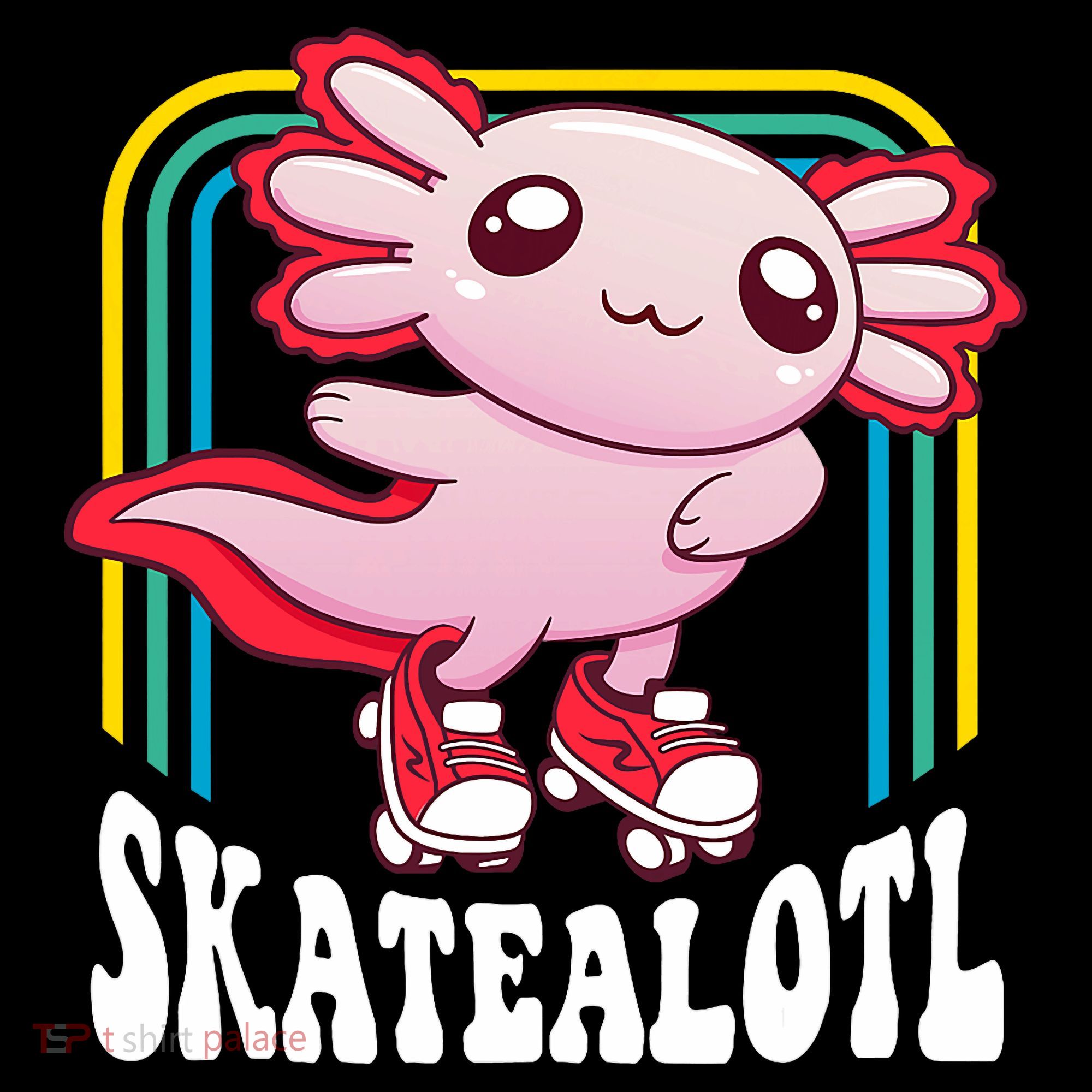 Funny Disco Roller Skate Axolotl Kawaii Salamander  Baby Bodysuit