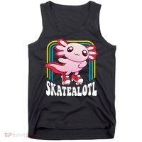 Funny Disco Roller Skate Axolotl Kawaii Salamander  Tank Top thumb 0