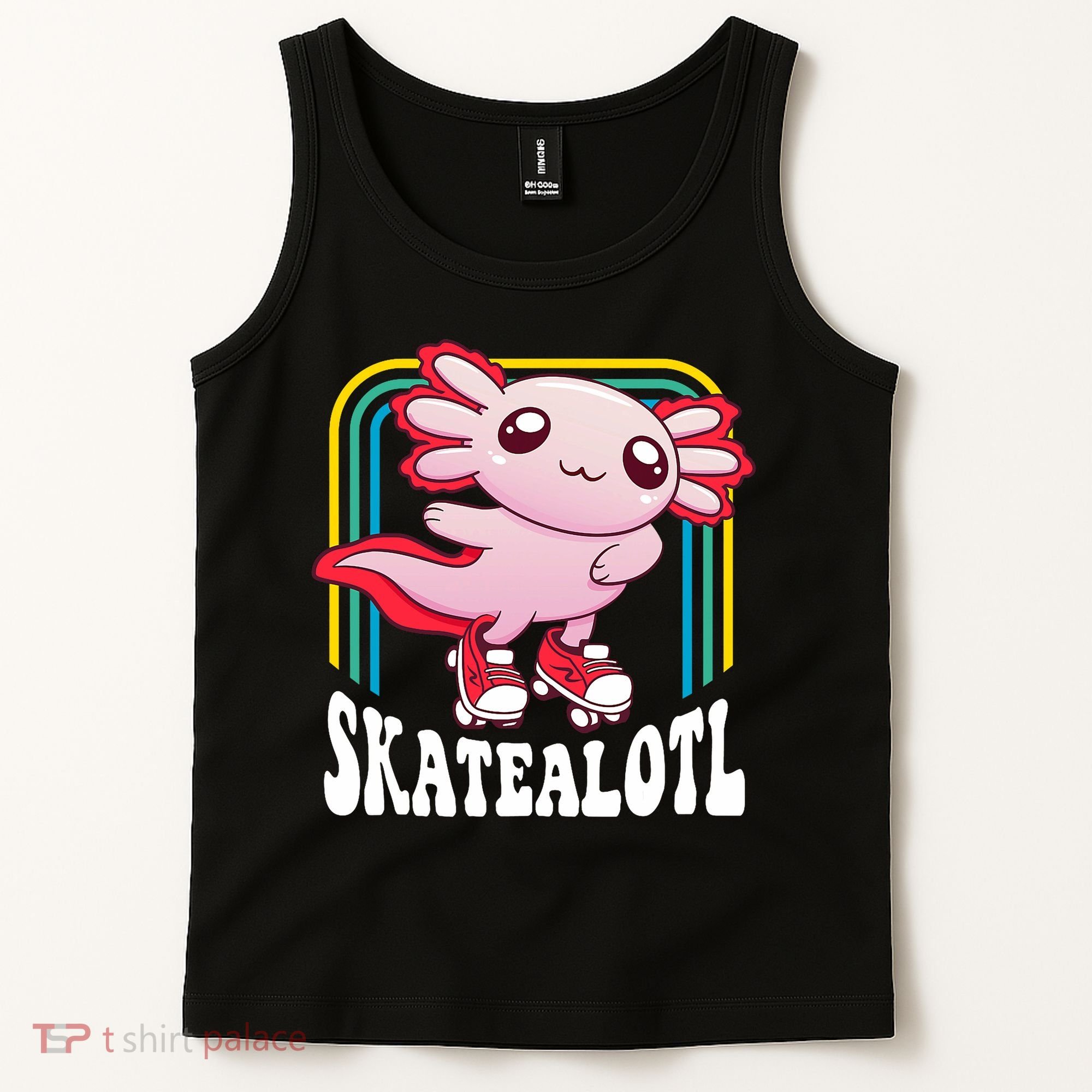 Funny Disco Roller Skate Axolotl Kawaii Salamander  Tank Top