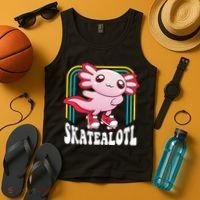 Funny Disco Roller Skate Axolotl Kawaii Salamander  Tank Top thumb 4