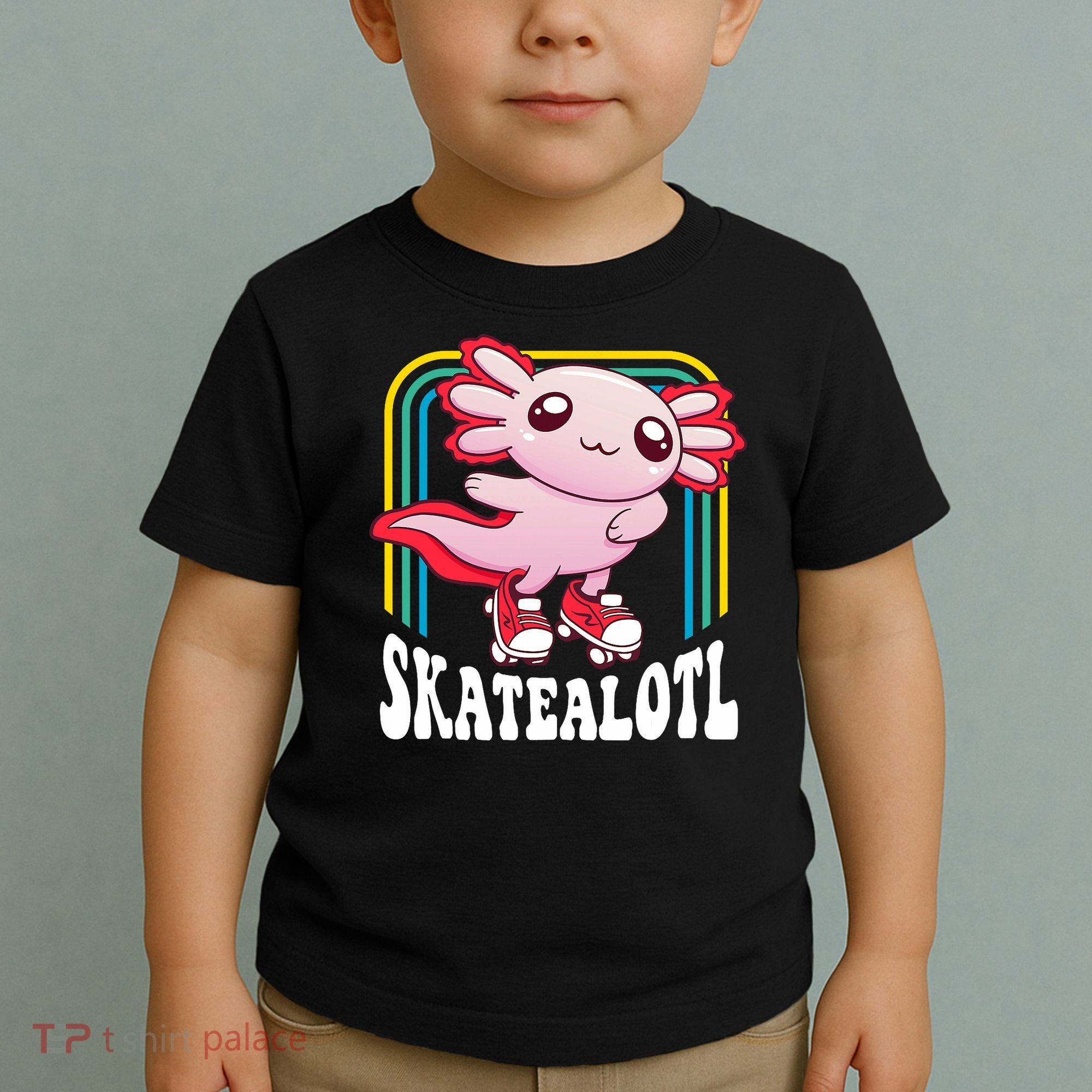 Funny Disco Roller Skate Axolotl Kawaii Salamander  Toddler T-Shirt