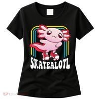 Funny Disco Roller Skate Axolotl Kawaii Salamander  Women's T-Shirt thumb 0