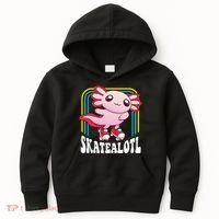 Funny Disco Roller Skate Axolotl Kawaii Salamander  Kids Hoodie thumb 0